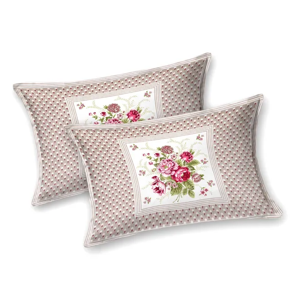 Light_Brown_Cotton_Rajwada_Phool_Gulistan_Collection_Double_Bedsheet_With_Pillow_Cover_100_X_108_Cm